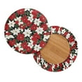 thumbnail image 2 of ZIATUBLE Christmas Holly Bar Stool Covers Round Stool Covers with Elastic Saddle Seat Covers Set of 2 Piece Stretchy Stool Covers Size L Dustproof Seat Cover for Vanity Chair Accessories, 2 of 6