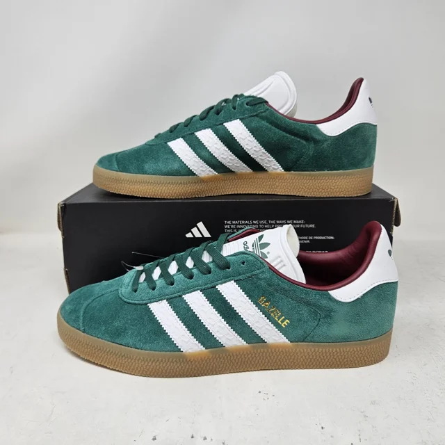 Men's Adidas Gazelle Casual Shoe / Collegiate Green Burgundy / IF1016 / Size 10
