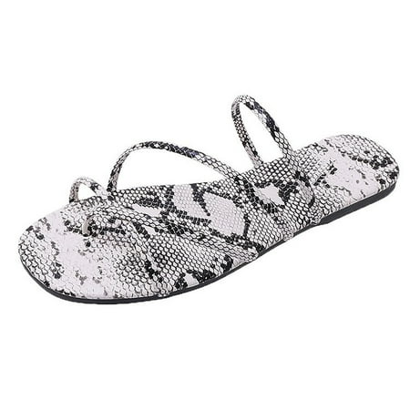 

Youmylove 2023 Summer Holiday Casual Fashion Pinch Toe Slippers Flat Bottom Fashion Casual Large Women Slide Slippers Roman Strap Slippers Leisure Ladies Cozy Daily Walking