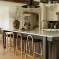 thumbnail image 2 of Meridian Furniture Calvin 27" Vegan Leather Stool in Black & Natural, 2 of 10