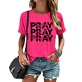 thumbnail image 7 of Ankishi Christian Tshirts for Women Crew Neck Pray Through It Shirt Short Sleeve Vintage Graphic Tees for Party, 7 of 7
