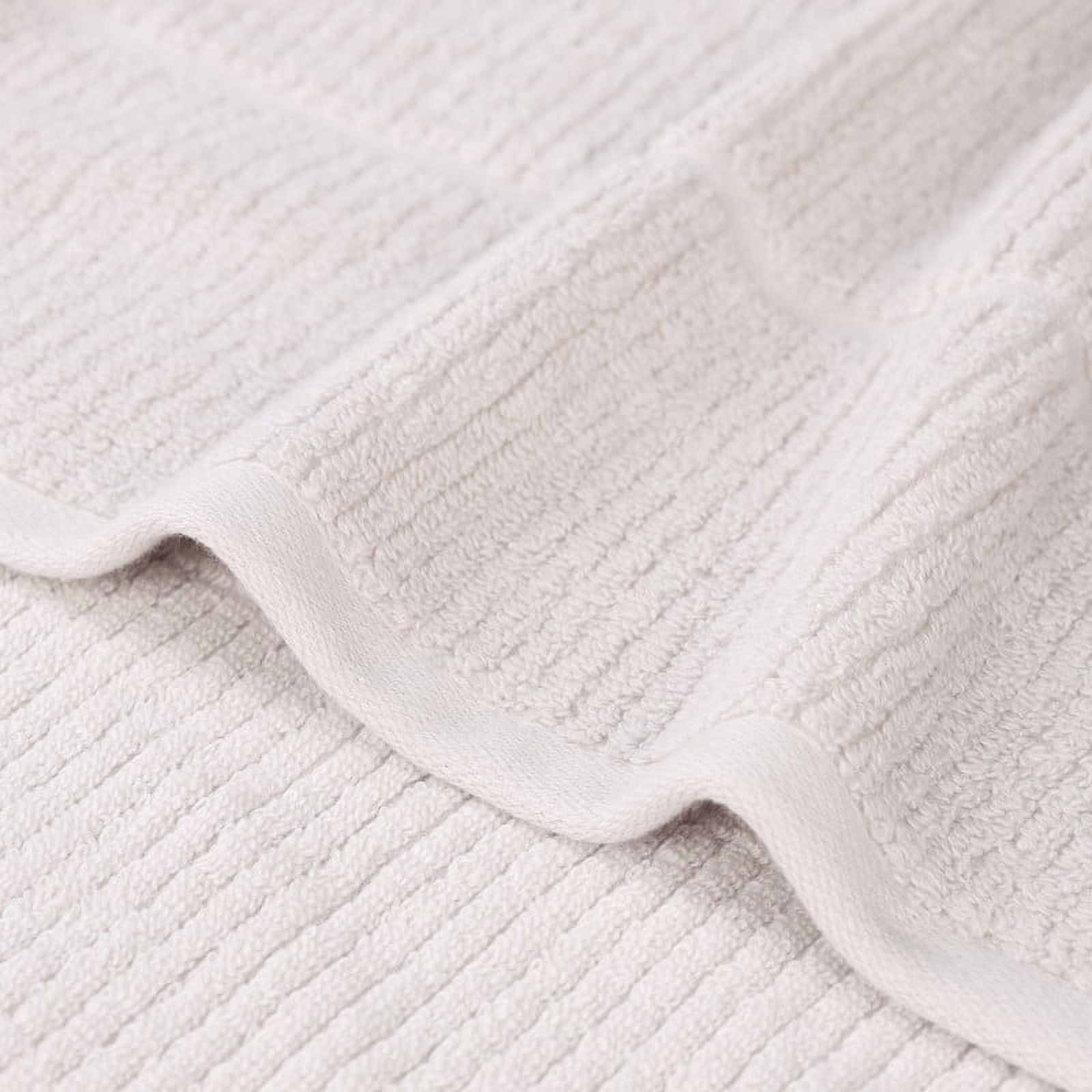 Superior Milo 2 Piece Smart Twist Cotton Bath Sheets, Medium Weight Ribbed Design Towels, Silver