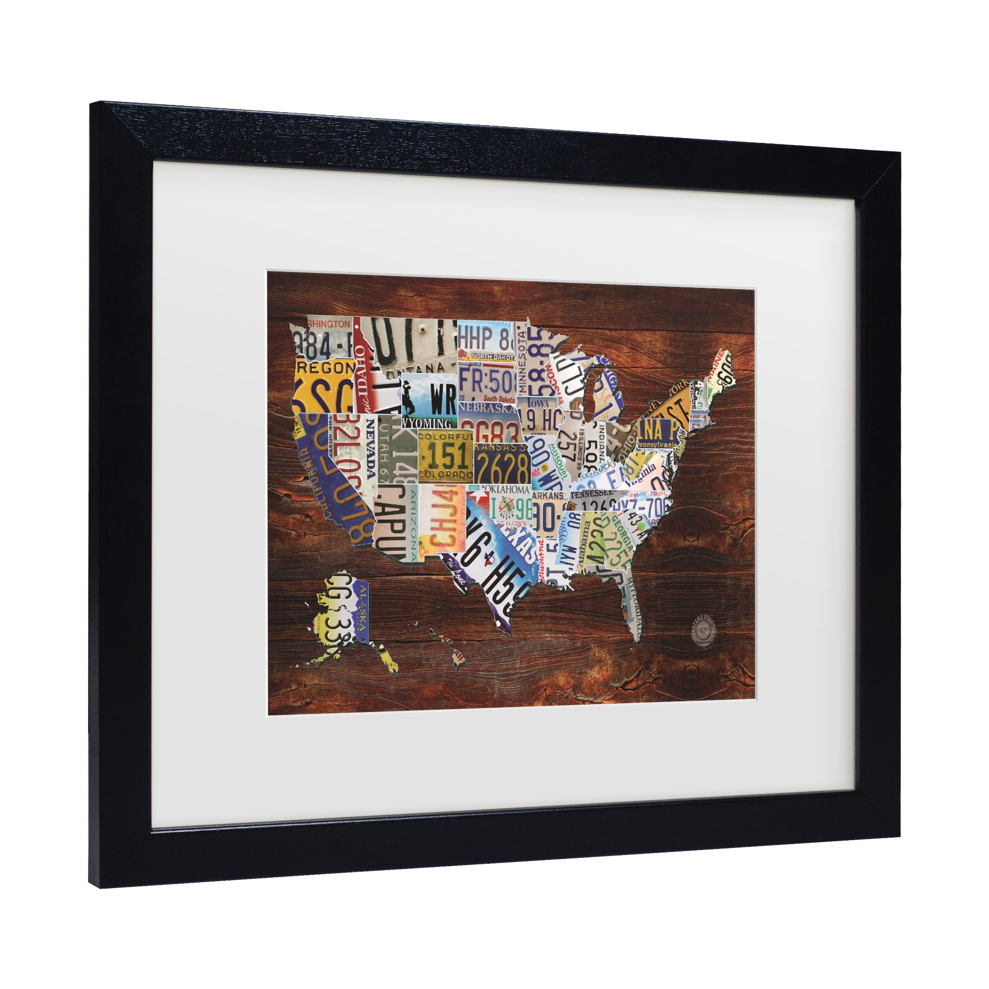 Trademark Fine Art 'USA License Plate Map on Wood' Canvas Art by Masters Fine Art