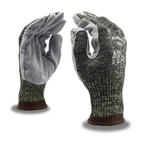 

Cordova 3737S Power-Cor Max Gloves 10-Gauge Aramid/Steel/Cotton Split Cowhide Leather Palm Pigskin Forchettes ANSI Cut Level A5 Small