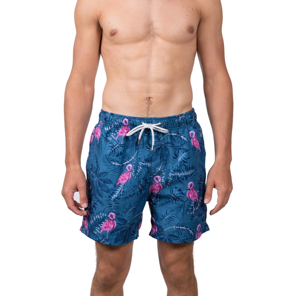 Endless Summer Endless Summer Men's 6" Blue and Pink Flamingo Swim