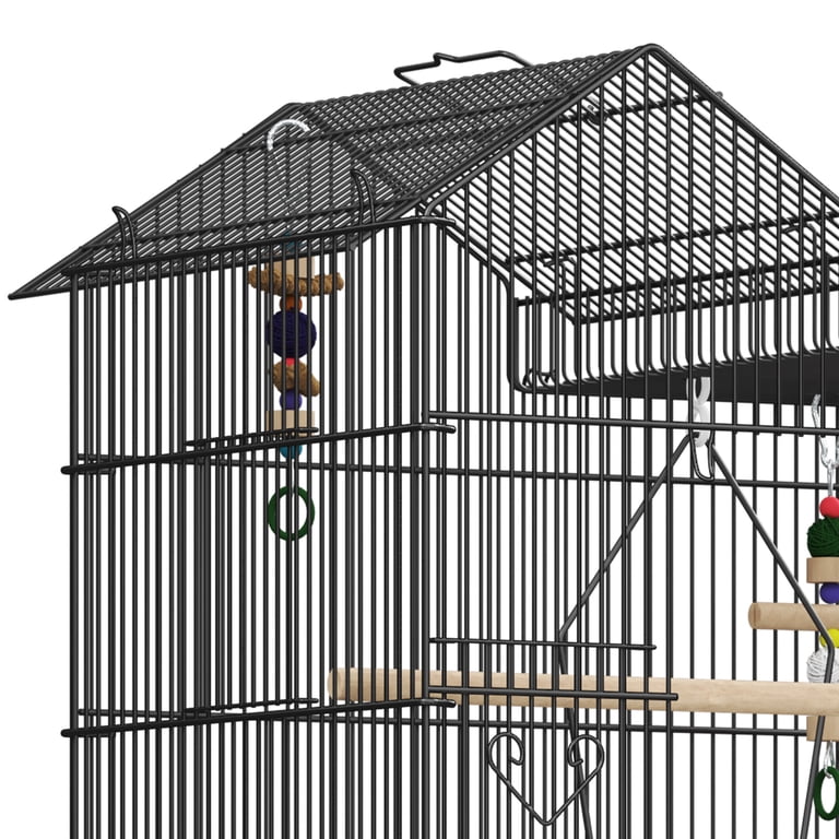 Ferplast Palladio 3 Bird Cage - 25.2x11.8x19.3 Inches, Black, For Small Birds