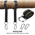 thumbnail image 2 of Vogacara Kit colgante de columpio de árbol, correas de 350KG, conjunto de mosquetón de cinturón de conexión, hamaca portátil para jardín Juegos de césped Amarillo negro, 2 of 6