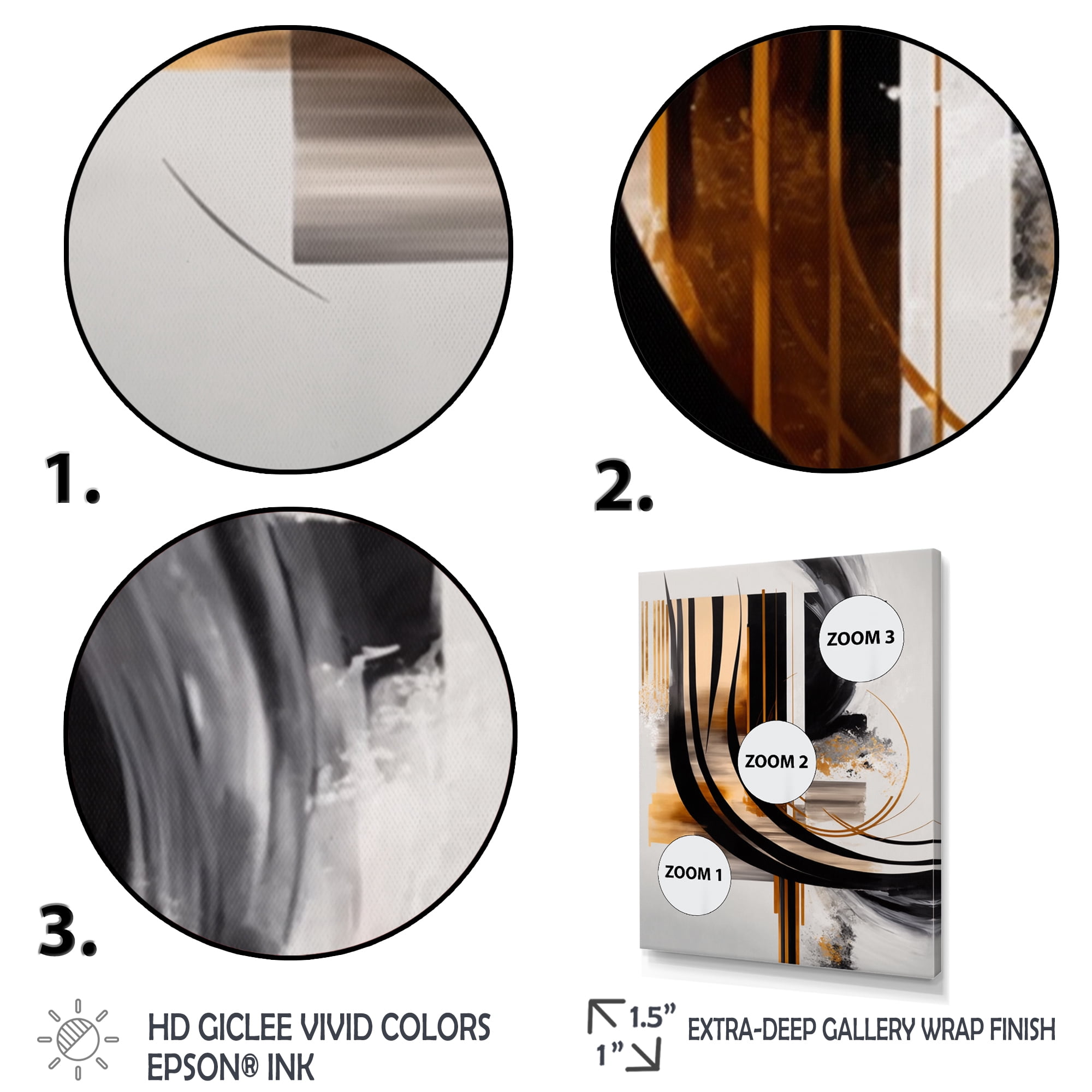 Designart Gold Touch Art Deco III Canvas Wall Art