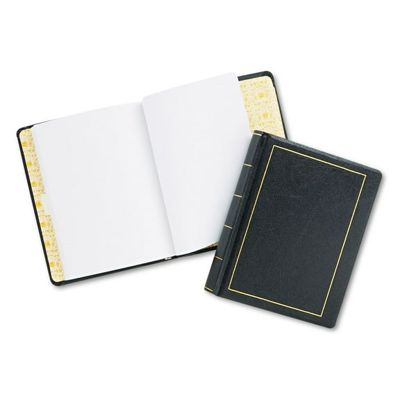 Wilson Jones Looseleaf Minute Book, Black Leather-like Cover, 250 Unruled Pages, 8 1/2 X 11