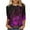 #0100-Multicolor, variant on Sokhug Womens 3/4 Sleeve Dressy Shirts Casual Round Neck Floral Printed Holiday Tops Ladies Fashion Oversized Blouse