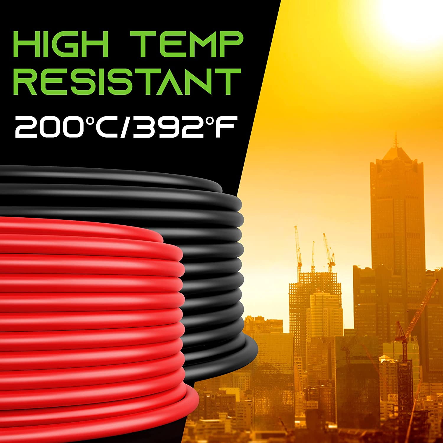 GEARit 12 Gauge Silicone Flexible Wire - Tinned Ofc Oxygen Free Copper Stranded for Automotive, Electrical, Car, Trailer - 50ft (Black/Red)