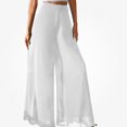 thumbnail image 2 of Afuyipoi Women’s Palazzo Pants Chiffon High-Waisted Flowy Pants White XL, 2 of 6