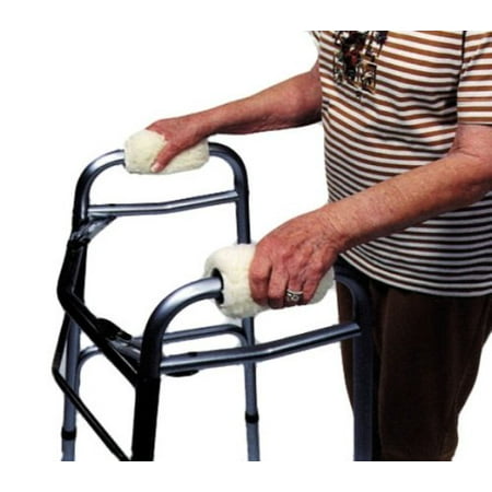 Sheepette Walker Grip Covers, Closest synthetic to real sheepskin! By Essential Medical