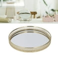 thumbnail image 3 of Mirror Tray, Geometric Shape Side Decorative Practical Storage Tray Round Large  For Bathroom, 3 of 8