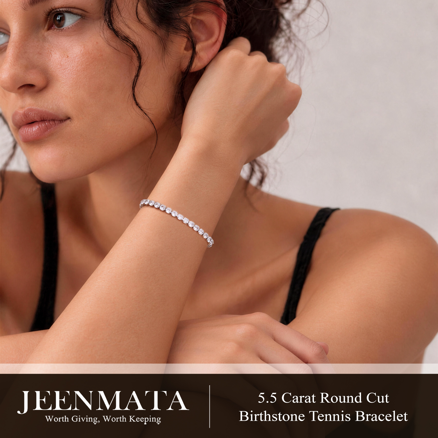 JeenMata 5.5 Carat Cubic Zirconia Tennis Bracelet for Women photo 6