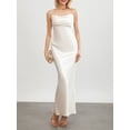 thumbnail image 3 of Faithtur Robe Longue Moulante pour Femmes Couleur Unie Bretelles Spaghetti Col Bénitier Robe Sans Manches Été Dos Nu Cami Robe, 3 of 9