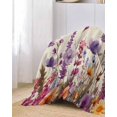 thumbnail image 2 of Purple Floral Sofa Couch Covers for Dog,Washable Sofa Throw Cover Single Slipcovers for Armchair with Tassels,Vintage Spring Botanical Plant Leaves Herb Couch Protector Towel Blanket Medium 71x91, 2 of 8