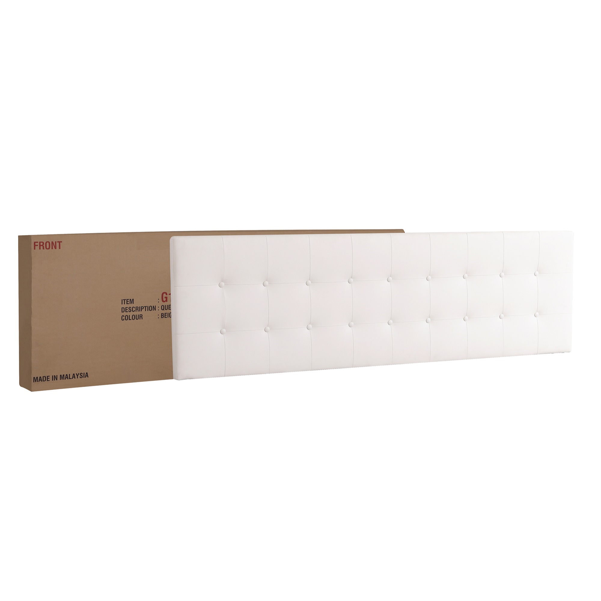 Passion Furniture  Caldwell Faux Leather Button Tufted Panel Bed, White - King Size - image 5 of 5