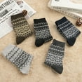 thumbnail image 4 of KOITHOT 5 Pack Wool Socks for Men Thermal Winter Thick Crew Socks Vintage Design Men Socks Gift Pack, 4 of 6