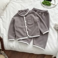 thumbnail image 2 of THDHVS Girls Fall Outfits,Unisex Toddler Solid Fleece Long Sleeve Top Pants Warm Loungewear 2 Piece Set,Toddler Girl Outfits Gray 2-3 Years, 2 of 10