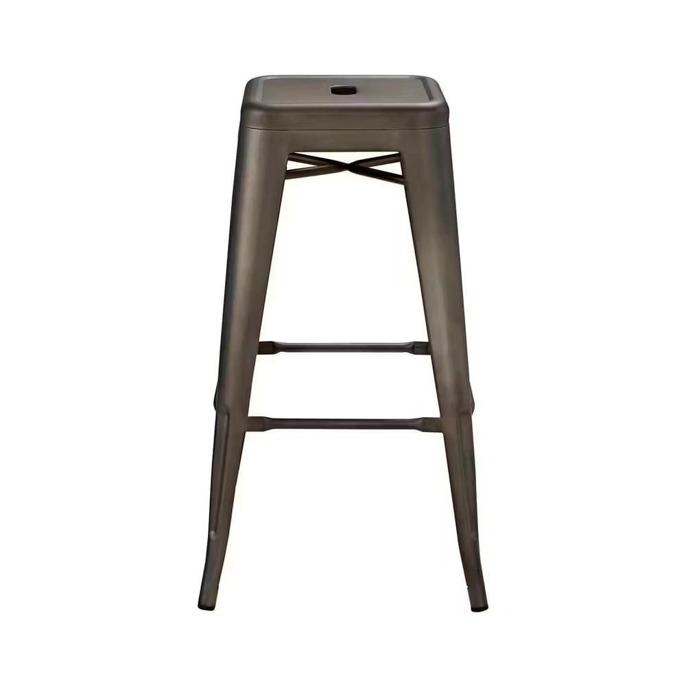 Heavenly Collection Gunmetal Metal Counter Stool