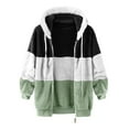 thumbnail image 7 of Women Plus Size Hoodies Color Block Hooded Sweatshirt Basic Zipper Jersey Jacket for Women Long Sleeve Top with Pockets, 7 of 7