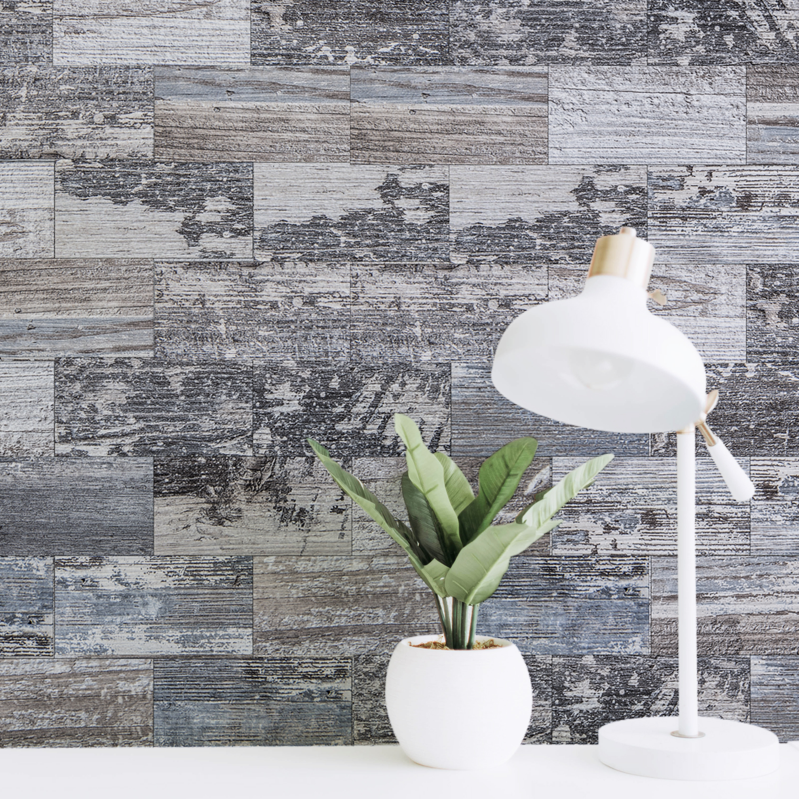 Art3d 102-Piece Peel and Stick Tile Backsplash for Kitchen Bathroom, 3in. x 6in. Stick on Subway Tile Distressed Wood Plank