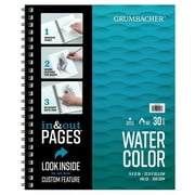 Grumbacher Watercolor Paper Art Pad Side Wire 9" x 12"140lb/300GSM 30 Sheets. Acid and Lignin Free.