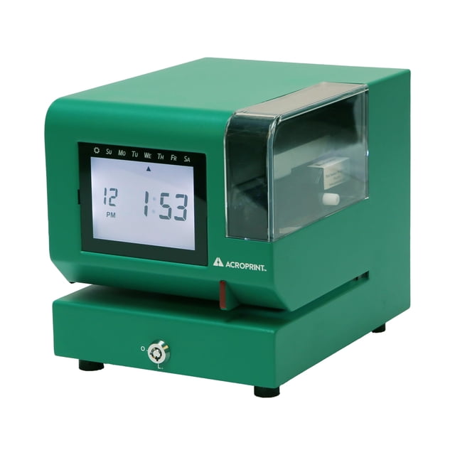 Reloj registrador Acroprint M150MC4 de acero con LCD retroiluminada