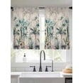 thumbnail image 2 of Summer Palm Trees Sheer Curtains 54 Inch Length 2 Panels Set for Living Room/Bedroom, Vintage Botanical Tropical Leaves Semi Curtain Sheers Drapes Rod Pocket Curtains Window Treatment Set 52''x54''x2, 2 of 7