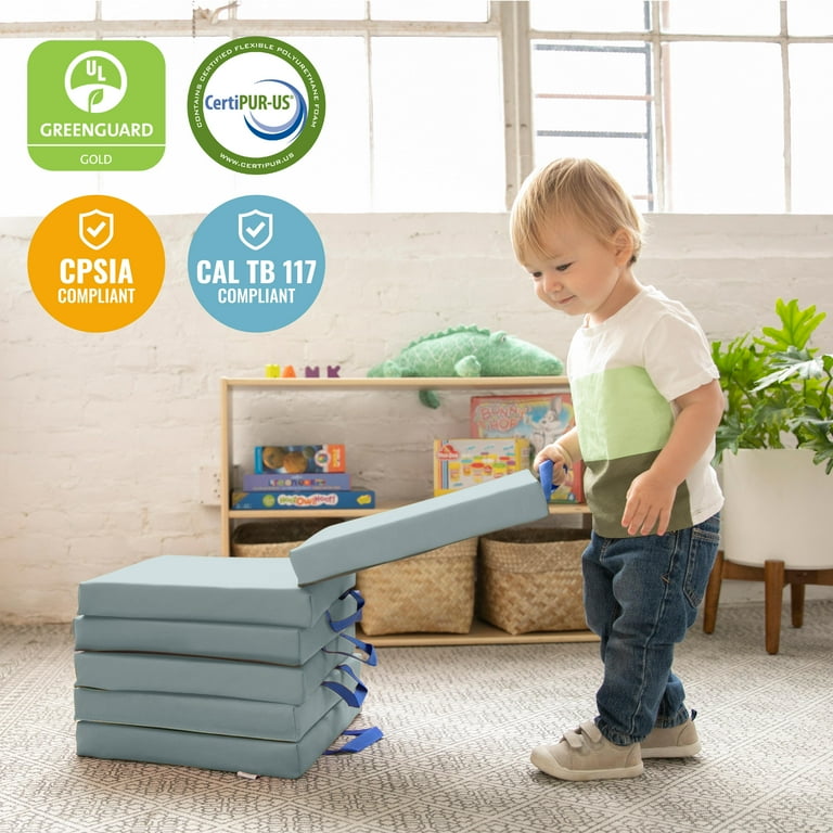 ECR4Kids SoftZone: 6 Cuscioni Rotondi In Schiuma Deluxe Per Gioco E Relax - 6