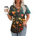 thumbnail image 2 of MaFYtyTPR Women's Summer Casual Top Spring And Summer V-Neck Loose Printed Short Sleeves Pullover Top, 2 of 5