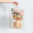 thumbnail image 3 of Namzi 10Pcs Clear Flower Bouquet Bags with Handles Transparent Floral Gift Presents Packaging Boxes Florist Flower Tote Bags for Mother's Day Wedding Birthday （Pink）, 3 of 5