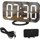 thumbnail image 1 of Reloj despertador digital, reloj despertador con espejo de pantalla grande LED de 6,5 pulgadas con modo de atenuación, brillo ajustable, 2 puertos de carga USB, negro, 1 of 5