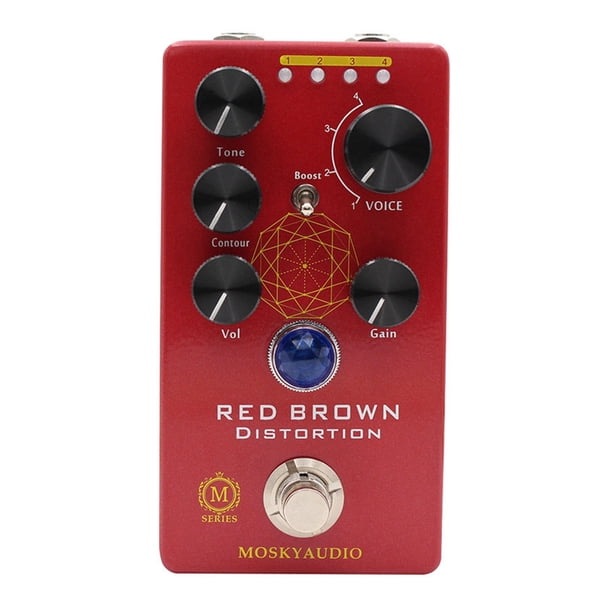 Rojo Marrón Pedal de Efectos de Distorsión para Guitarra Pedal de Distorsión Pedal de Efectos para Guitarra Eléctrica Accesorios para Guitarra