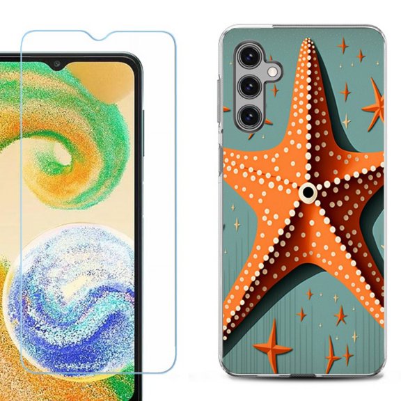 OneToughShield ® Compatible with Samsung Galaxy S24, Shockproof Fashion Phone Case, with Tempered Glass Screen Protector - Sea Star