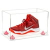 Clear Acrylic Large Shoe Display Case for Basketball Shoe Soccer Cleat Football Cleat with Pink Risers and Clear Base (A013-PNR)