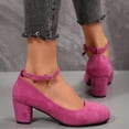 thumbnail image 2 of Women’s Slingback Pumps Block Heels Pointed Toe with Ankle Strap Elegant Closed Toe Dress Shoes for Wedding Evening Hot Pink Size 9, 2 of 4