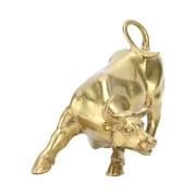 Wall Street Copper Bull Brass Animal Statue Artwork Desktop Decoration for Office Bedroom Bookshelf Shop