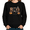 Black, variant on Women's BOO Boujee Leopard Bow Graphic Sweatshirt Playful Halloween Autumn Statement Crewneck Pullover