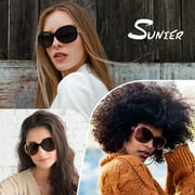 Sunier Women's Oversized Polarized Sunglasses Butterfly Shades for Driving