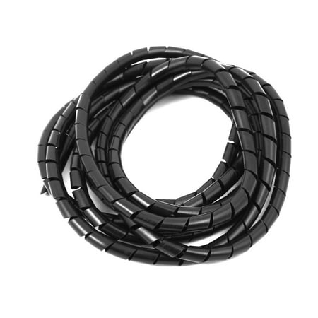 3 Meter Wire Splice - 8mm Flexible Spiral Tube Cable Wire Wrap Computer Manage Cord Black 3 Meter