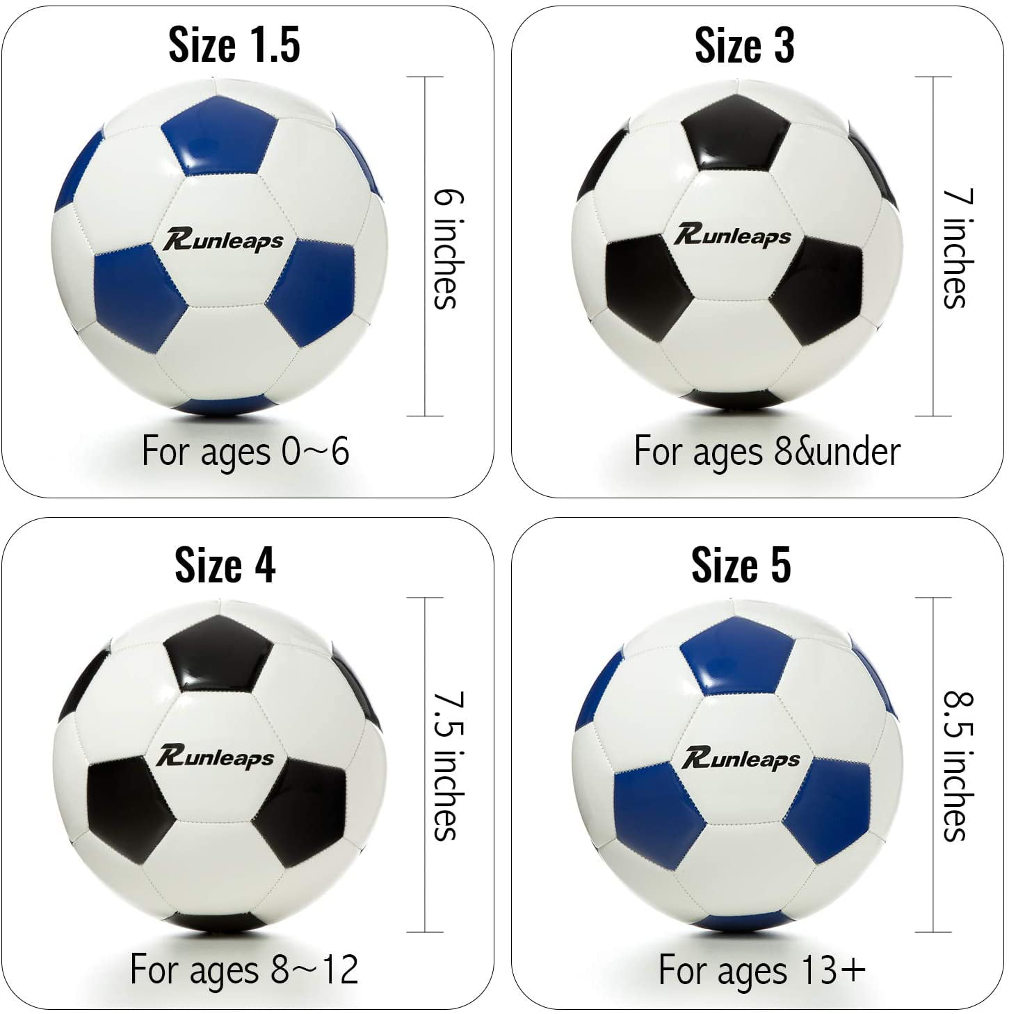 Kids YANYODO Soccer Training Ball Practice Soccer Balls Classic Sizes 3,4,5 for Youth Perfect for Outdoor & Indoor Match or Game 