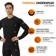 thumbnail image 4 of CL convallaria Thermal Underwear for Men Long Johns Fleece Lined Hunting Gear Set Base Layer for Cold Weather XS-4XL, 4 of 7