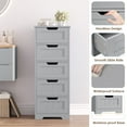 thumbnail image 3 of Homfa Modern Bathroom Cabinet, Free Standing Storage Cabinet with 5 Drawers Organizer Unit for Living Room Bedroom, Grey, 3 of 7