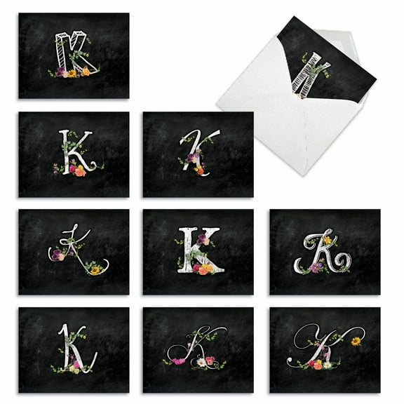 10 All Occasion Blank Note Cards Assorted (4 x 5.12 Inch) - K CHALK AND ROSES