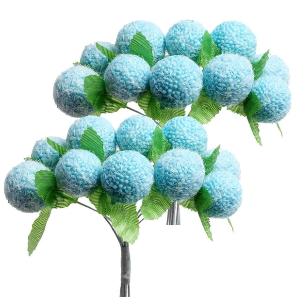 20 piezas de Bayas artificiales perfecl ramo de espuma decoración de Fiestas azul