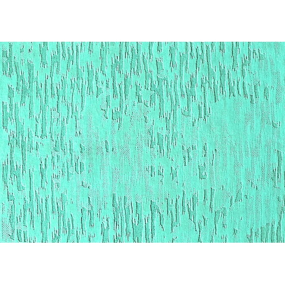 Ahgly Company Indoor Rectangle Solid Turquoise Blue Modern Area Rugs, 6' x 9'
