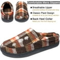 thumbnail image 6 of Men's Cozy Memory Foam Slippers Plaid Clog House Slippers Slip On House Shoes Indoor Outdoor with Non Slip Sole Size 13-14, Brown, 6 of 8
