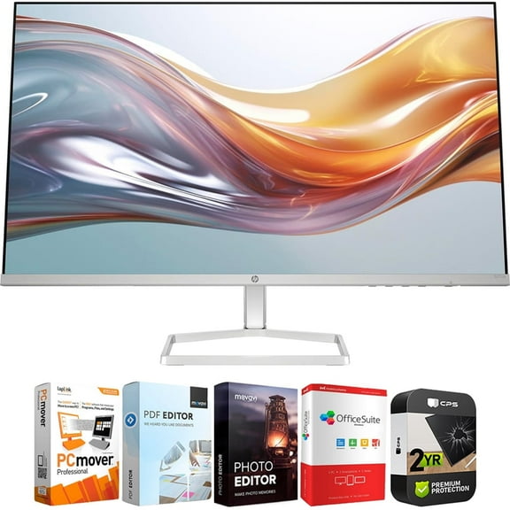 HP 94F46AA#ABA 527sw Series 5 27 inch FHD 1080p 100Hz 16:9 IPS Monitor Bundle with Tech Smart USA Elite Suite 18 Standard Editing Software Bundle and 2 YR CPS Enhanced Protection Pack